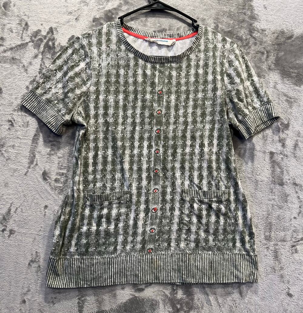 Pilcro and the Letterpress "Contrary to Winter" top Large Flawed Faux Cable Knit